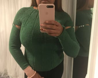 Hand stricken Pullover mit entfernen Sie in der Lage Ärmeln