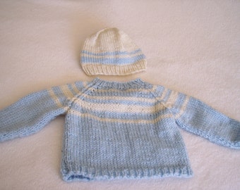 Baby Pullover and Hat Set