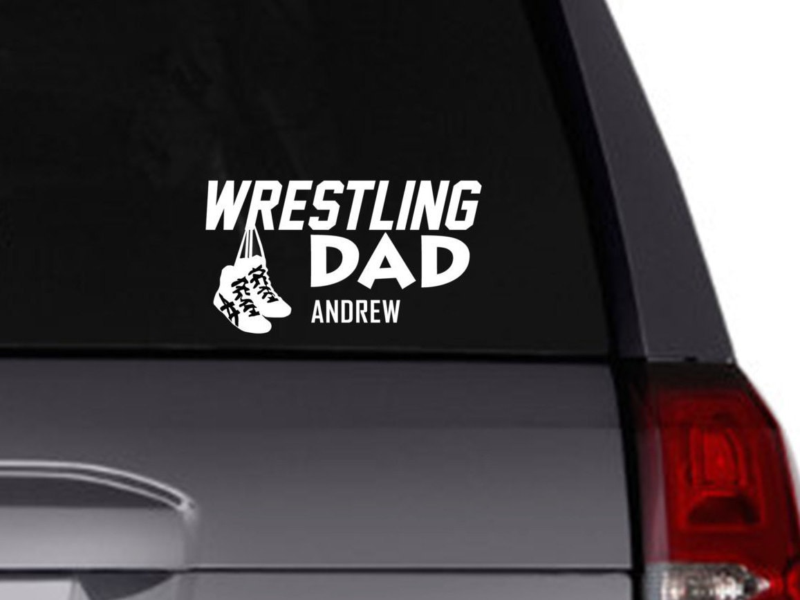 Wrestling Dad vinyl decal/Personalized decal/Car