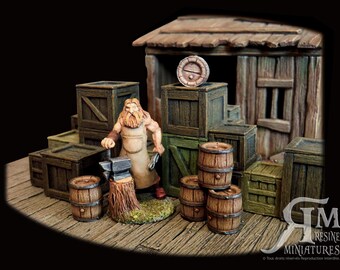 5 barrels size S (set in resin, ech.30mm)