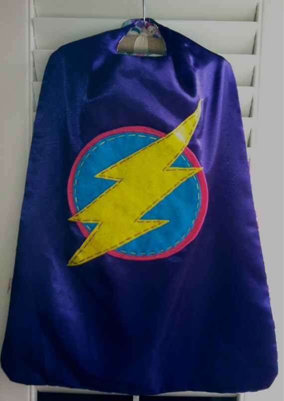 PERSONALIZED PURPLE Girls Superhero Cape Choose The Initial