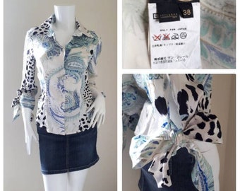 Roberto Cavalli Just Cavalli Print Shirt Size XS Small