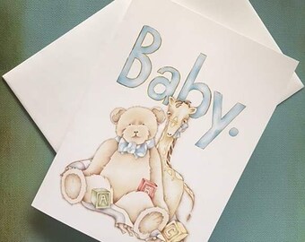 Card for newborn baby. Card for baby. New Arrival Card. Congratulations baby. New baby boy. Card for new baby. Card for baby boy.