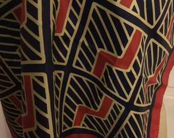 Vintage Stella Olsen Water Repellent Scarf - Abstract - Red, White & Blue