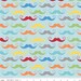 Geekly Chic Mustache Aqua by RBD Designers for Riley Blake, 1/2 yard