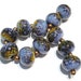 SRA Handmade Glass Lampwork Beads, Raku and Purple Rose Rounds