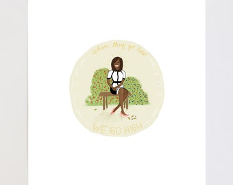 When They Go Low, We Go High Michelle Obama Portrait Illustration Art Print