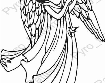 Pyrography Wood burning Angel Pattern Printable Stencil Instant ...