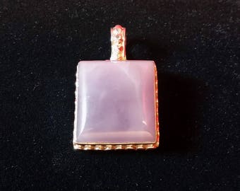 Vintage Square Sterling Silver and Cape Amethyst Pendant