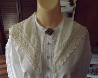 Vintage Hankerchief Cream Collar Civil War Collar Reenacting Collar