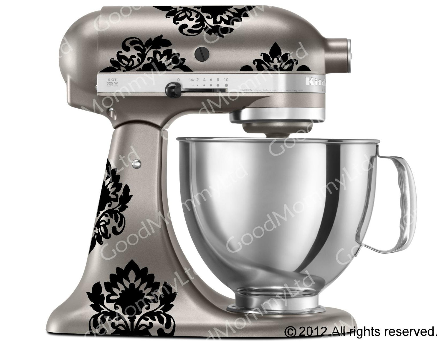 KitchenAid Mixer Damask Decals Vinyl Sticker For Stand Up