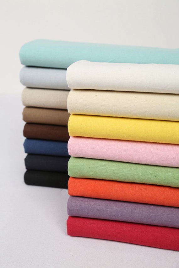 Solid Cotton Linen Fabric Solid Fabric in 16 colors for