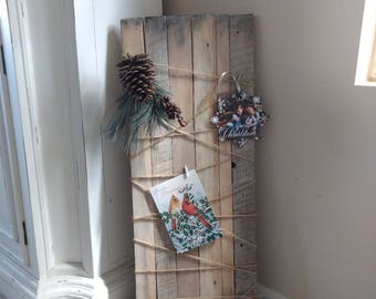 Christmas card holder, card holder, picture holder, picture board, card hanger, wooden card holder, rustic card holder