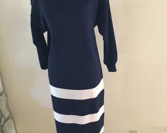 Navy sweater dress