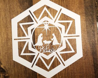 Paper Nativity Snowflake