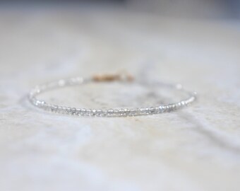 teeny labradorite beaded bracelet. very thin labradorite stackable bracelet. labradorite string bracelet. labradorite beaded jewelry