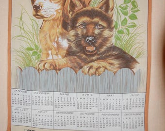 VINTAGE 1993 calendar tea TOWEL