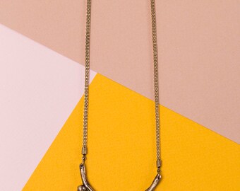 Long necklace, Brass necklace, Oxidized brass, Statement necklace, Tribal necklace, Unique necklace, Large pendant necklace, Boho necklace