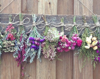 Dried Flower Drying Rack,Dried Flower Rack,Herb Rack,Rack for Dried Flowers,Country Wall Decor,Rustic Wedding Decor,Cottage Decor,Wall Rack