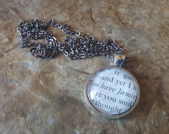 Outlander You Have Jamie book page necklace