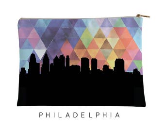 Philadelphia | Philadelphia Skyline Geometric | Philadelphia Purse | Philadelphia Skyline | Philadelphia Pouch | Philadelphia Pouch Purple