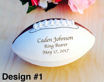 Ring Bearer Gifts, Engraved Football, Mini Football, Ring Bearer Gift, Groomsmen, Engraved Gift, Christmas Gift, Sports, Keepsake, Design #1