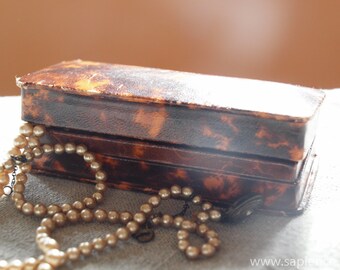 Lovely antique French faux tortoise shell jewelry box