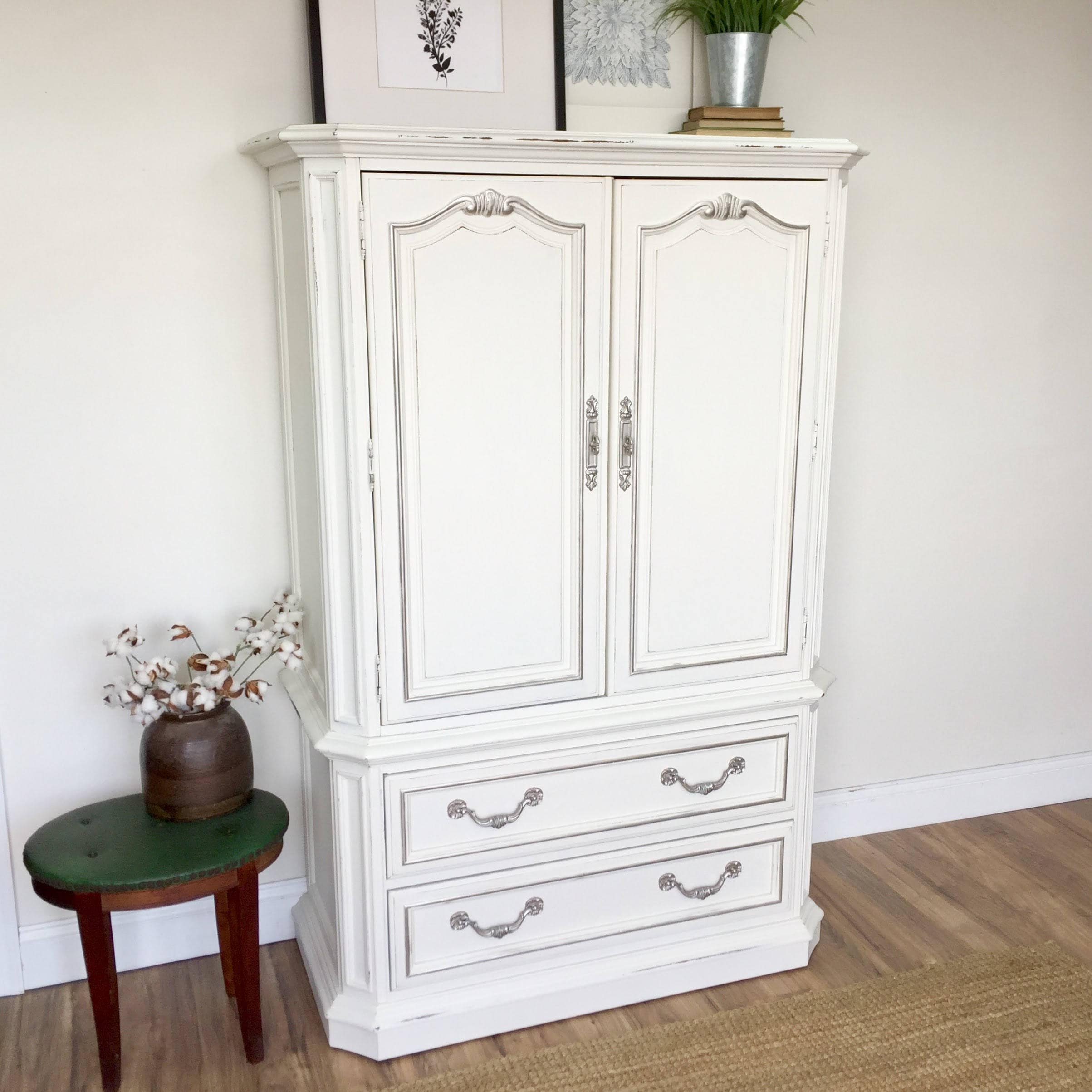 White Armoire Shabby Chic Furniture Bedroom Closet