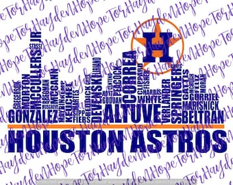 Astros Baseball SVG | Houston Skyline Astros Players SVG | Astros Players Skyline | Cricut | Silhouette Designer Edition | Cut File
