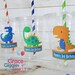 12 Personalized Dinosaur Themed Party Cups with Lids and Straws!