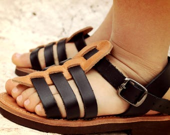 Bambini a mano sandali-gladiatore Boy-gladiator sandal-bambino scarpa in pelle greco scarpe estive sandali-scarpa di cuoio