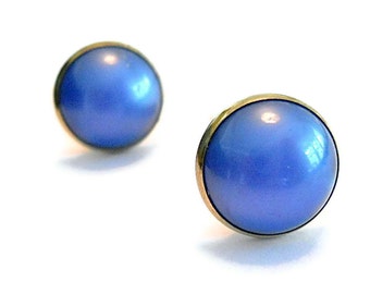 Vintage CuffLinks Blue Hickok Lucite 1960s Groom Fathers Day