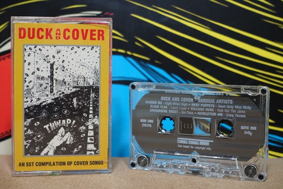 Duck And Cover SST Records Compilation by Various Artists: Black Flag Hüsker Dü Meat Puppets Descendents Vintage Cassette Tape
