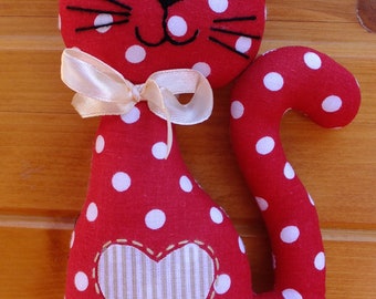 Red Polkadot Sitting Bubago Kitty