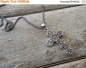 ON SALE Medieval cross handmade in sterling silver