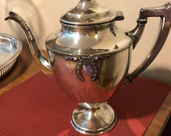 Vintage Silverplate Teapot with Garland Accent