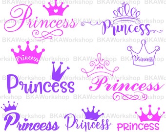 Princess with Crown svg - Princess with Crown vector - Princess with Crown digital clipart for Design or more, files download svg, png, dxf