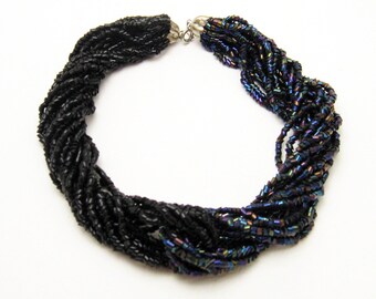 Carnival Glass Torsade Necklace Vintage Jewelry