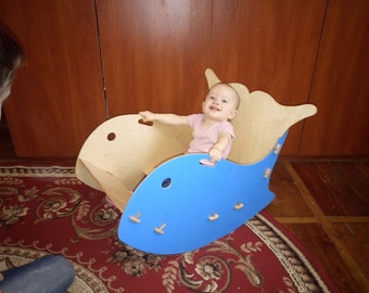 Wooden rocking toy Swing whale Swing toys Wooden toys Personalized Christmas gift Montessori waldorf toys Ride On Rocking Toys Big fish