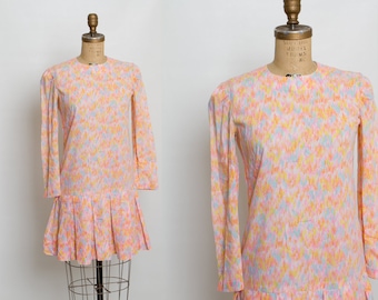 vintage 1960s drop waist dress | cotton candy