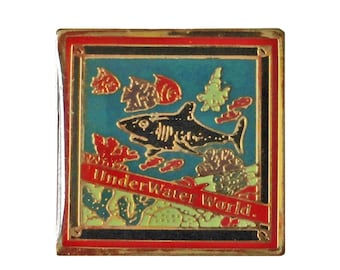 UNDERWATER WORLD vintage lapel enamel pin New Jersey