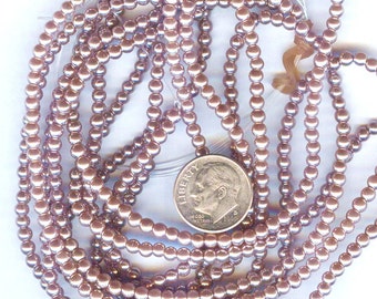 NEW 3mm Elegant Cocoa Mauve Glass Pearls 50 pcs