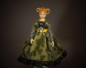 One Of A Kind art doll (OOAK), hand made by using Flumo