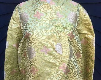 Vintage Chinese Brocade Jacket // Vintage Jacket // Brocade Green Jacket