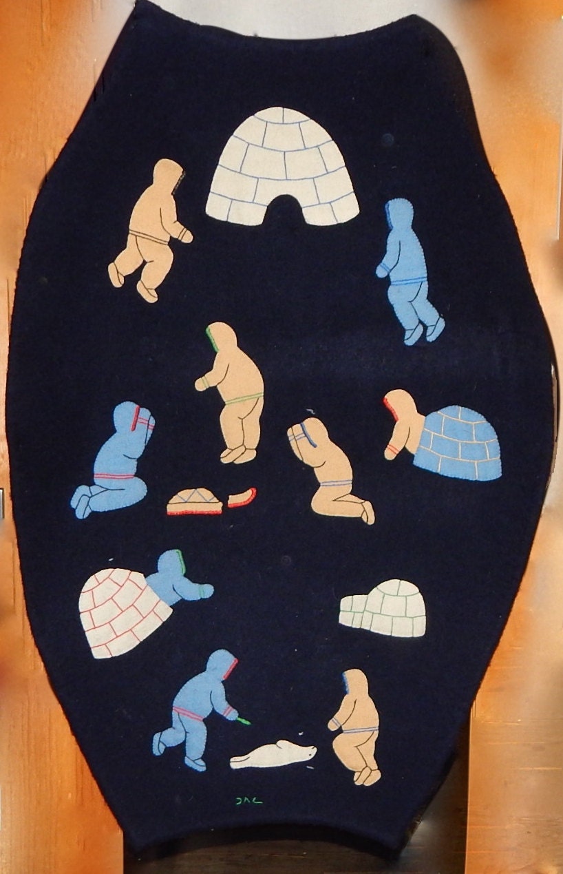 Inuit Art Tapestry or Wall-hanging wool and felt RETURNING