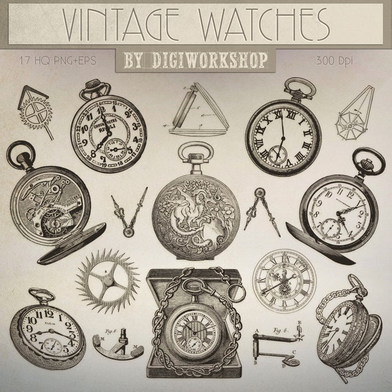 Download Watch Clip Art Clipart: Vintage Watches clipart