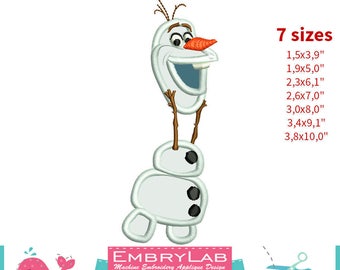 Applique Snowman Olaf. Frozen. Machine Embroidery Applique Design. Instant Digital Download (17332)