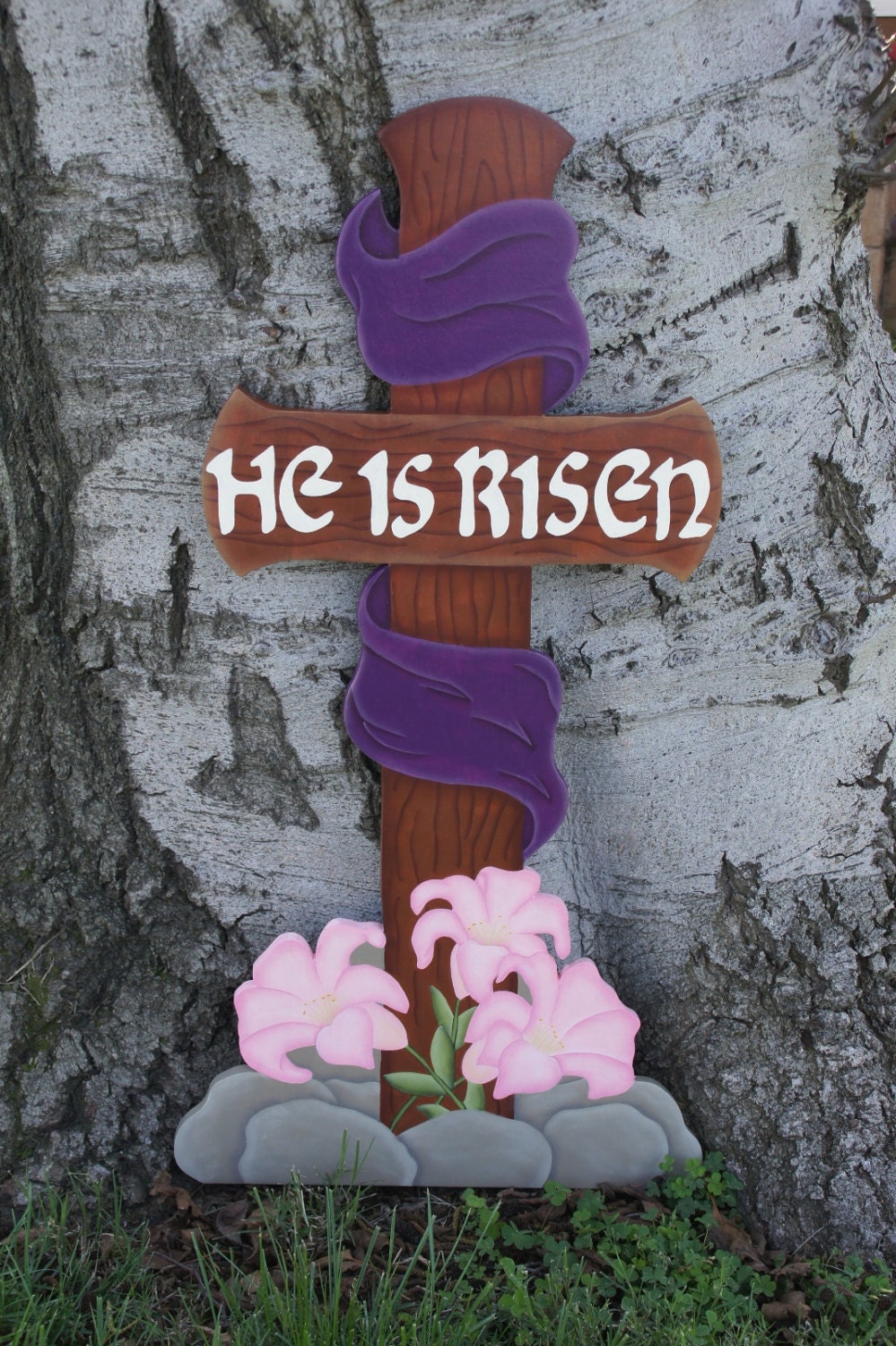 Easter Religious Cross Easter Yard Decoration Wood Yard