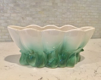 Regal USA Vase Urn Planter Ombré Ivory and Deep Green
