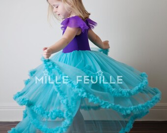 Ariel dress Costume pettiskirt dress couture The Little Mermaid inspired princess dress costume
